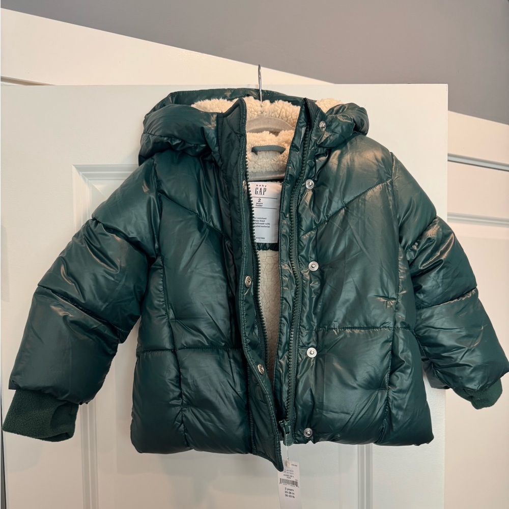 GAP Kids Forest Green Puffer Coat
